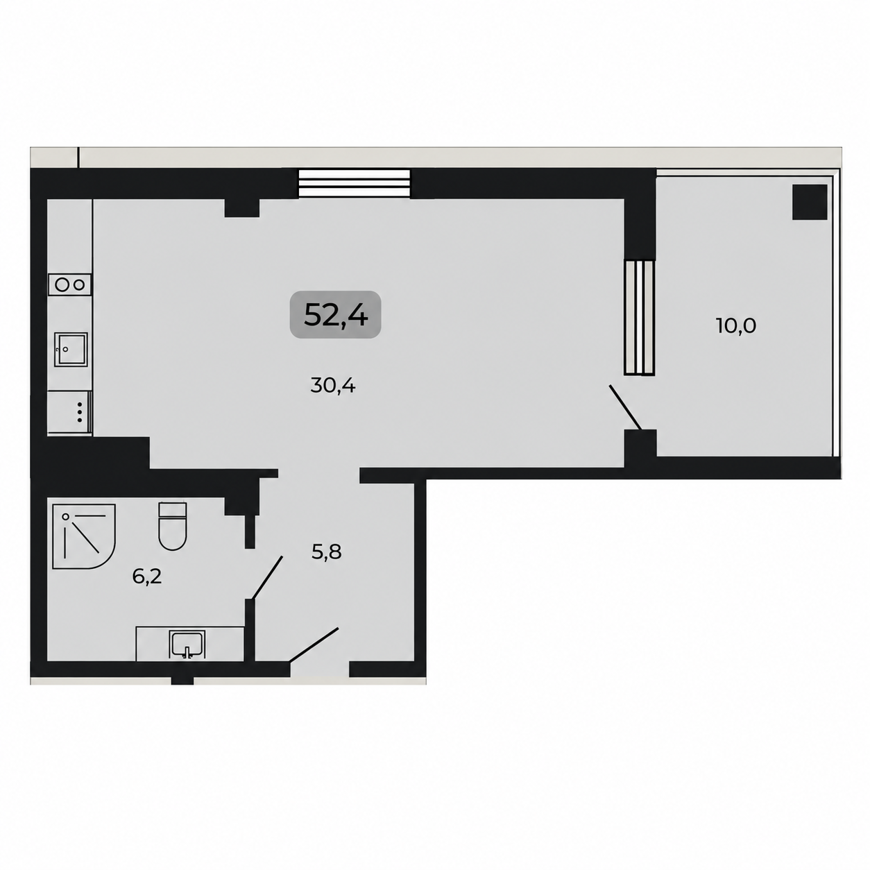 Планировка Мореоль 52,4 м²