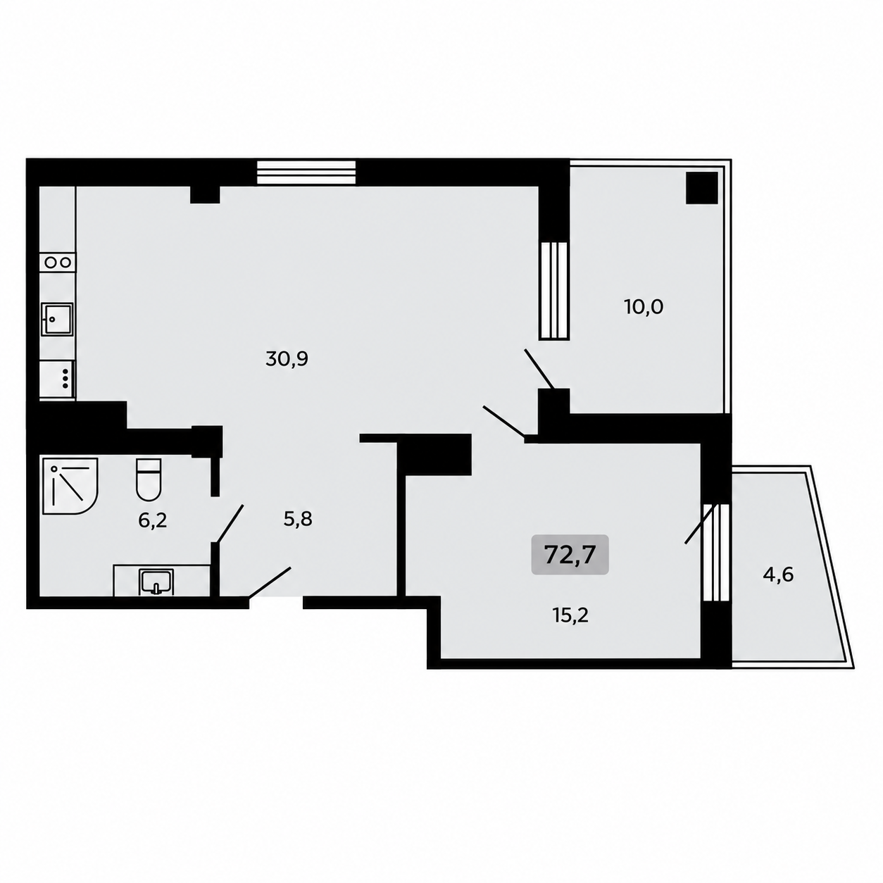 Планировка Мореоль 72,7 м²