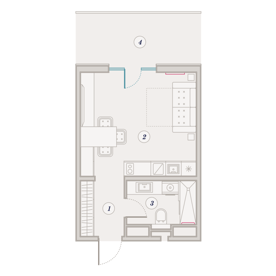 Планировка Сан Гарден Отель и СПА 40,8 м²