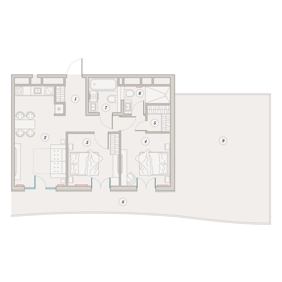 Планировка Сан Гарден Отель и СПА 129,8 м²