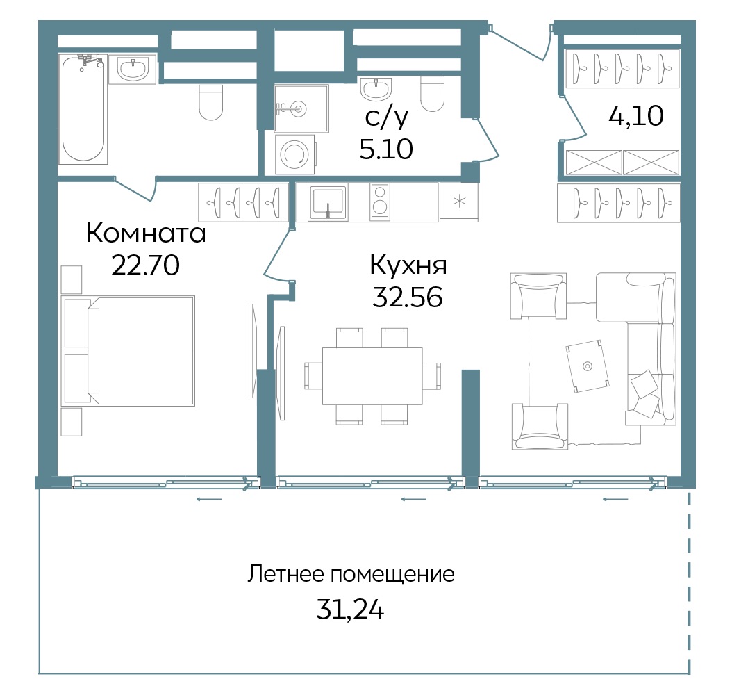 Планировка Темпо 95.7 м²